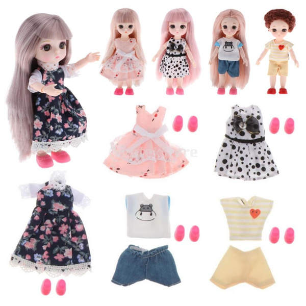 5 Set 16cm Mini Girl Doll Kleidung Anzug DIY Dress Up Accessoire Style 3 
