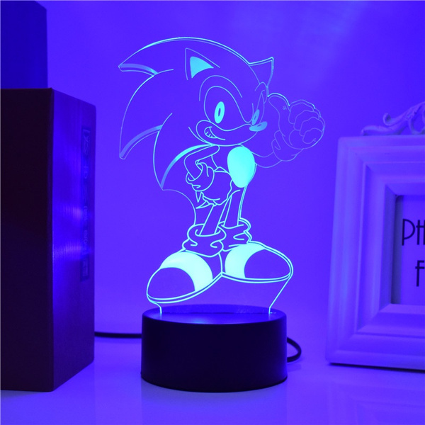 Sonic The Hedgehog 3D Nightlight Lamp LED RGB Changing Lights Christmas Gift