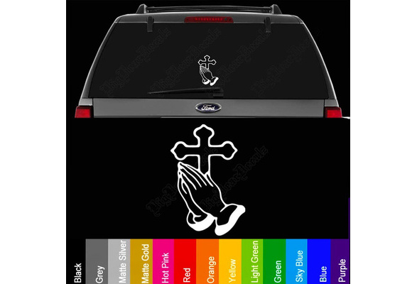  Prayer Works - Praying Hands Religious Church Faith Christian Catholic -  Cars Trucks Moped Helmet Hard Hat Auto Automotive Craft Laptop Vinyl Decal