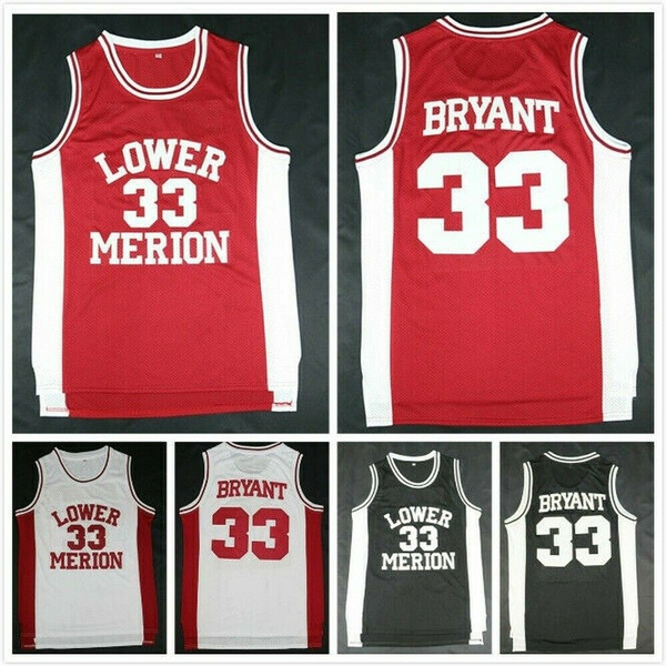 Basketball Jersey #33 Lower Merion High School Basketball Jerseys Mens Red  White
