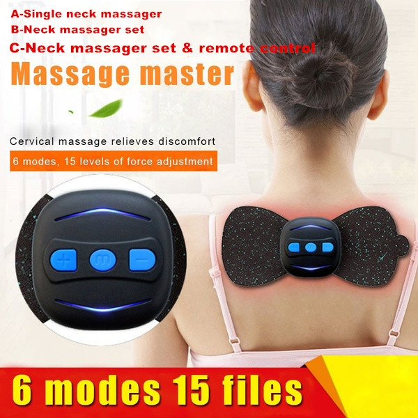 Portable Mini Electric Neck Massager Cervical Massage Stimulator Pain  Relief Kit