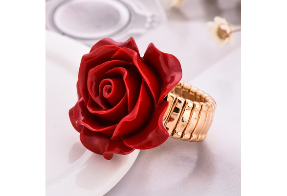 Dropship Fashion Ring Jewelry Red Stone Flower Design Rings For Women  Bridal Wedding Accessories to Sell Online at a Lower Price