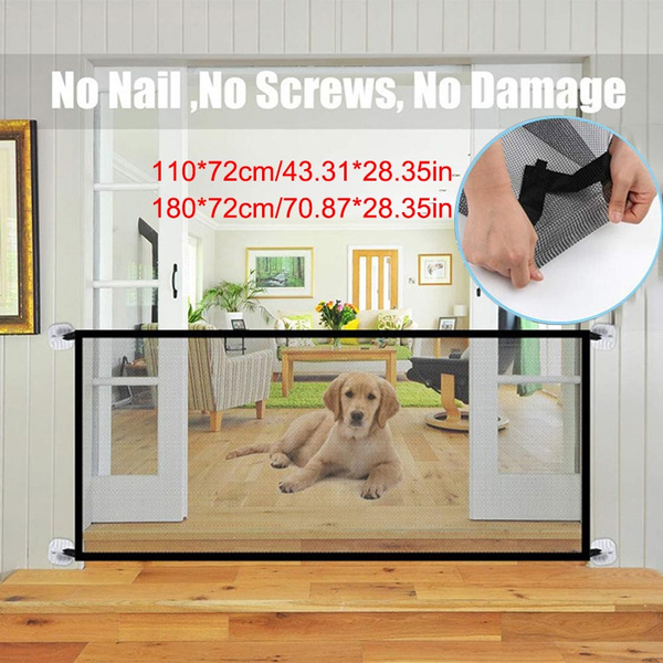 Dog Gate Ingenious Mesh Dog Fence for Indoor and Outdoor Safe Pet Dog Gate Safety Enclosure Pet