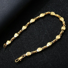 5MM Hot  Men and Women Fashion Gold Bracelet Simple Gold colour Couple Bracelets