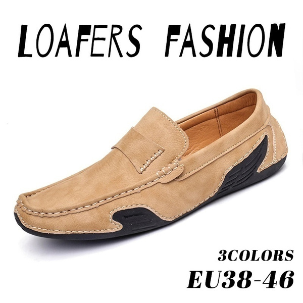 Men Classic Soft Slip On Casual Comfort Non Slip Driving Loafers Casual Shoes Fashion Loafers Leather Shoes Size 38 46 Wish