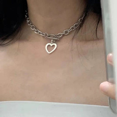 Kawaii, Heart, Chain Necklace, Jewelry