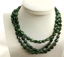 baroquepearl, Jewelry, Green, pearls