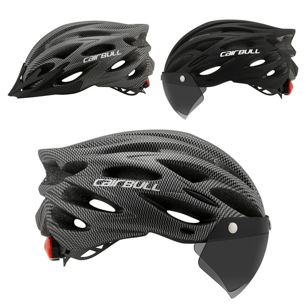 CAIRBULL Cycling Helmet With Visor Taillght MTB Road Ultralight Bike Bicycle NEW 