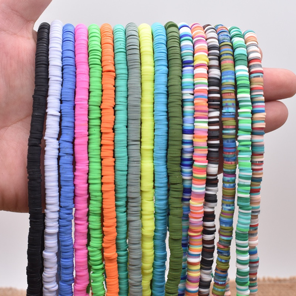 400pcs//Strand Flat Disc Polymer Clay Loose Spacer Beads for DIY Jewelry Making#