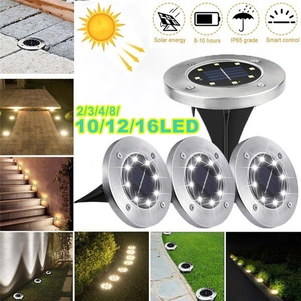 16LEDs Solar Power Waterproof Buried Light Ground Lamp LED Outdoor Path Garden 
