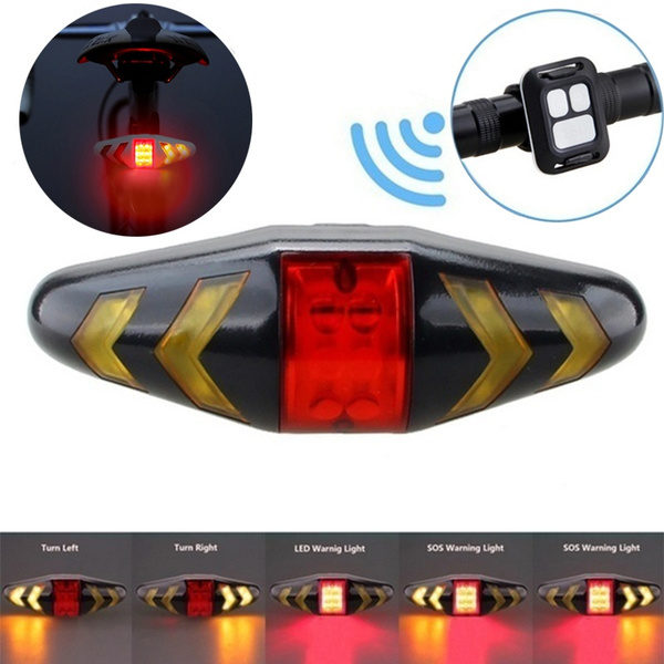Intelligent Bicycle Taillight Wireless Remote Control Warning Indicator Lamp USB