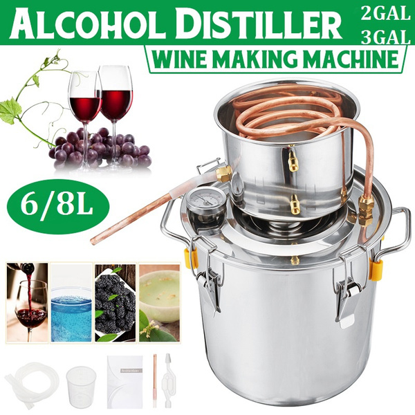 Details about   2Gal 8L Alcohol Distiller Brew Kit Home Still Stainless Wine Boiler 
