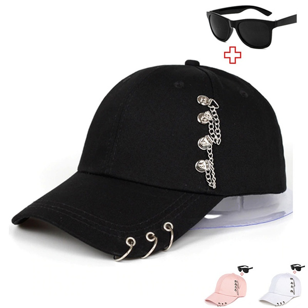 Kpop cap hot sale with rings