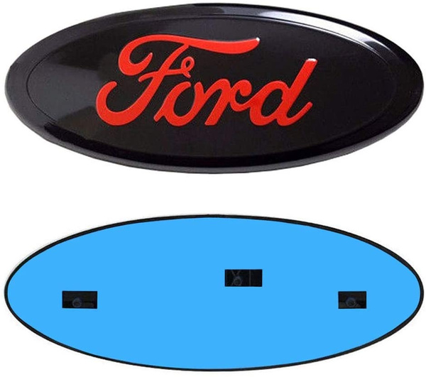 99 Carpro 9inch for Ford Emblem Front Grille Emblem Ford F150 Tailgate Emblem Oval 9X3.5 Decal Badge Nameplate Fits for Ford 2004-2014 F150 Black 