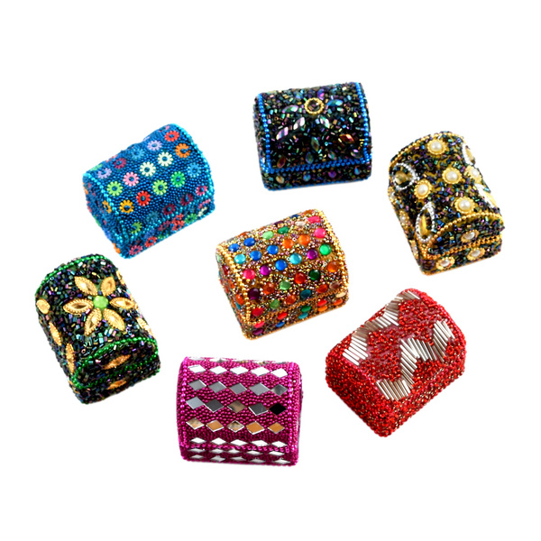 Shop LC Jewelry Holder Mini Treasure Chests Trinket Boxes Handcrafted Set  of Bridesmaids Gift Jewelry s Keepsake Storage Box Multicolor Multi  Beaded Wooden Wish