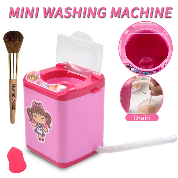 Mini Electric Washing Machine Dollhouse Toy Very Useful Wash Makeup Brushes 