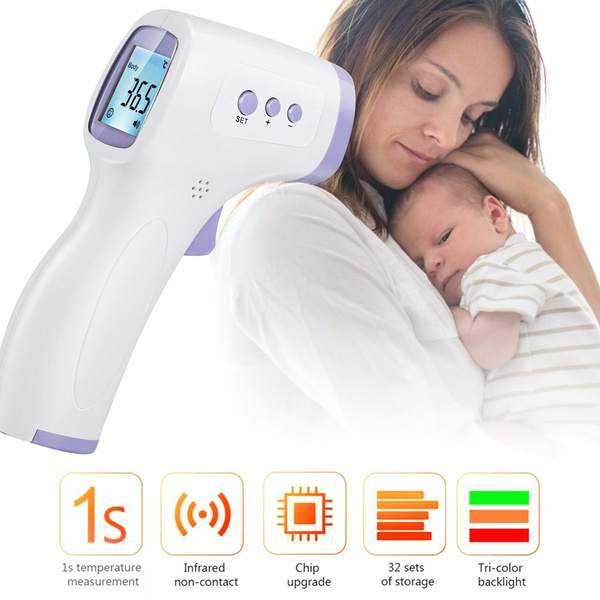 Digital LCD Forehead Temperature Thermometer Laser NonContact IR Infrared Gun Dm 