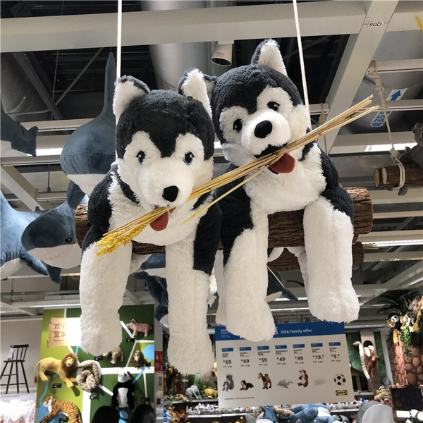 Kawaii 20" Long Husky Dog Siberian Plush Toy Stuffed Animal Doll Pillow Kid Gift