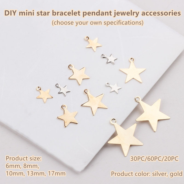 VEGCOO 220PCS Star Charms Mini Star Shape Charms Pendants for DIY Bracelet Necklace Earring Jewelry Making Craft Supplies 