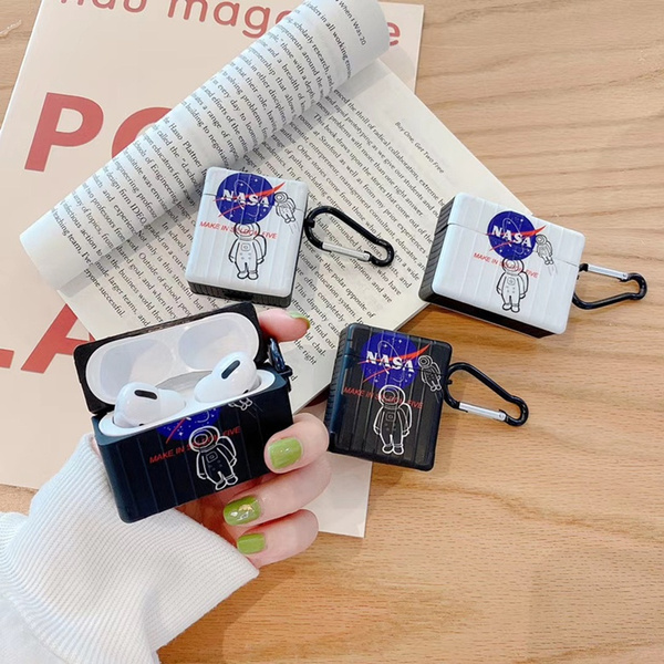 Cartoon Matte Square Suitcase NASA Storage Bag Cover for TWS Apple Airpods  2 Pro Wireless Earphone Astronaut Pouch Shell with Anti-lost Carabiner |  Wish