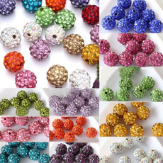 beadsforjewelrymaking, 8MM, rounddiscoballspacerbead, Crystal