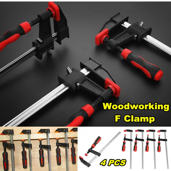 4Pcs Heavy Duty F Clamps Woodworking Bar Clips Quick Slide DIY Kit 50*300mm 