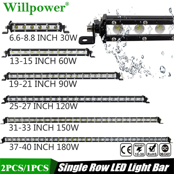 Willpower 12V to 30V Straight Slim Fog Lights Driving Lights