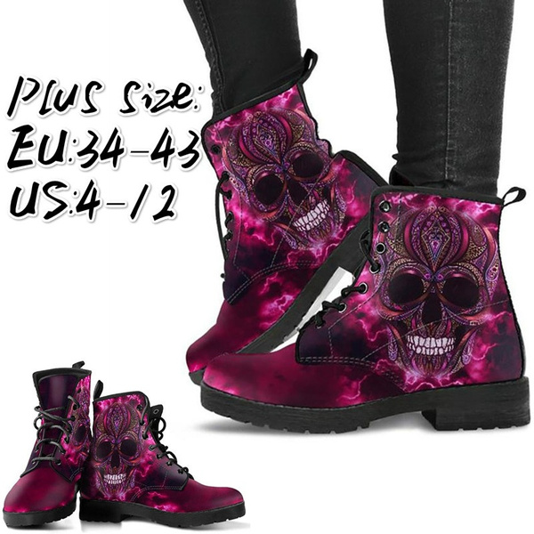 purple skull boots