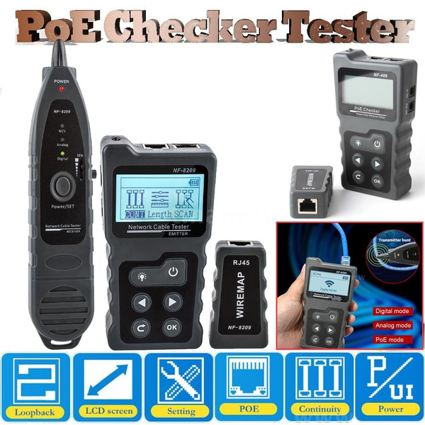 Multifunctional LCD Network Cable Tester Wire Tracker PoE Checker
