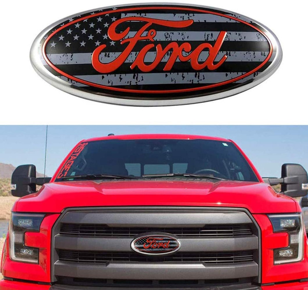 06-11 Ranger 11-16 Explorer 9inch Ford Tailgate Emblem F150 Emblem Oval 9X3.5 Ford Front Grille Emblem Decal Badge Nameplate Also Fits for 04-14 F250 F350 11-14 Edge
