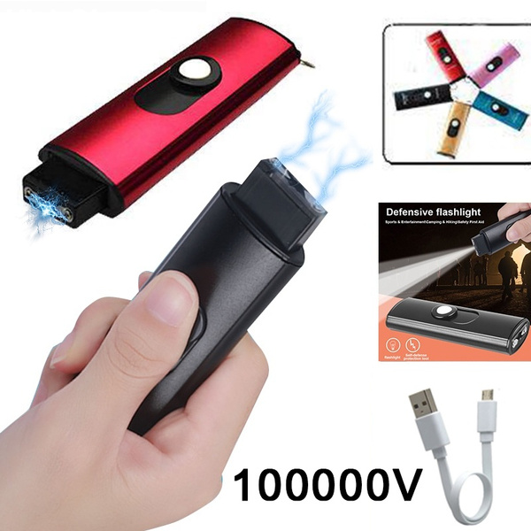 1pc Mini Self Defense Stun Gun Electric Shock Keychain Flashlight Usb Rechargeable Wish