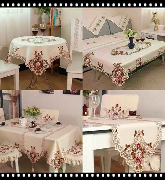 Coffee, tableclothsquare, Wedding, embroideredtablecloth