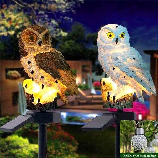 Solar Garden Owl Light Lamp LED Lighting Novelty Ornaments Gift New 