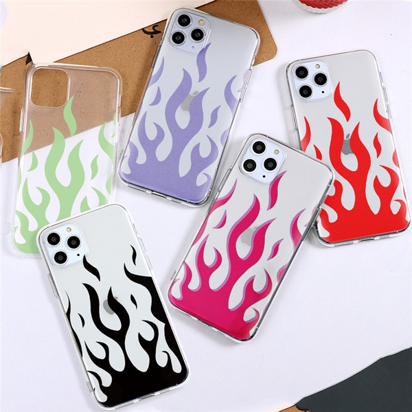 Flame Clear Silicone Phone Case for iPhone 11 Pro Max XS Max XR SE