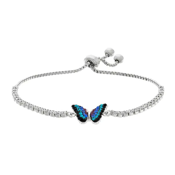 crystal butterfly lariat bracelet