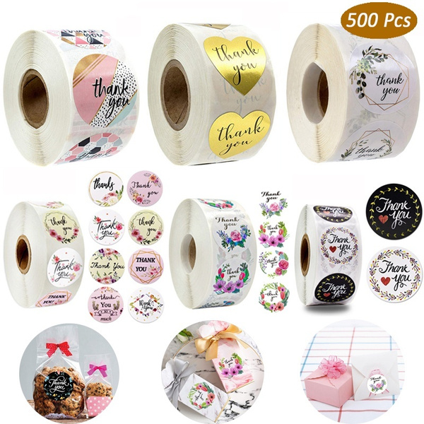 Round label Sealing Craft Self Adhesive Thank You Stickers Gift Paper Sticker