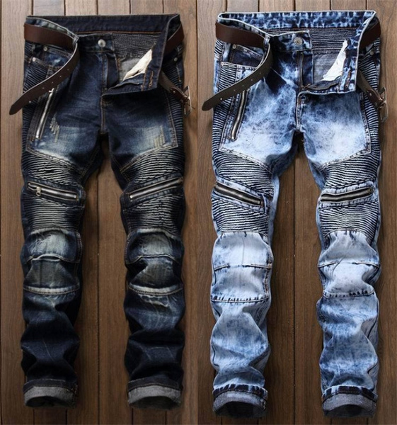 designer biker jeans