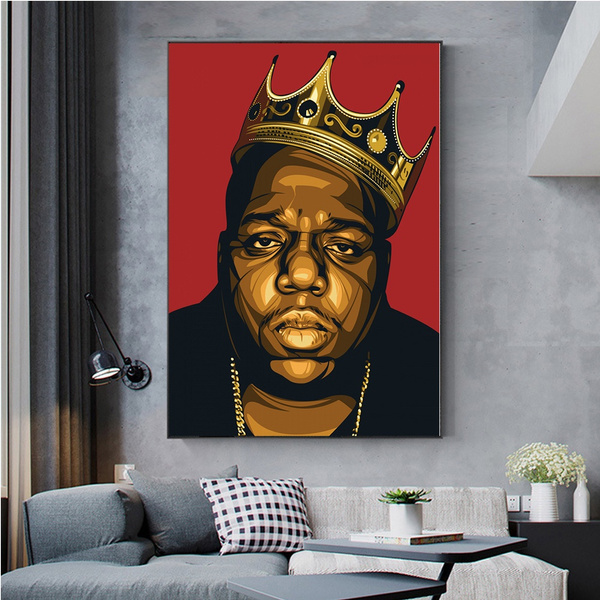 Notorious B.I.G Biggie Smalls Tupac Shakur Rapper King Art Painting