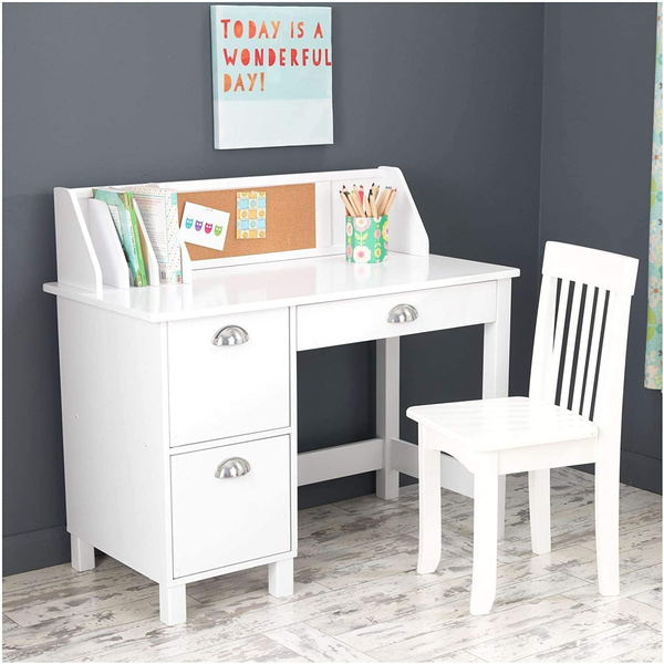 Girls white best sale desk with chair