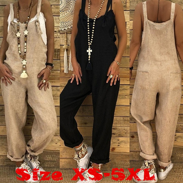 fashion casual loose solid color jumpsuits