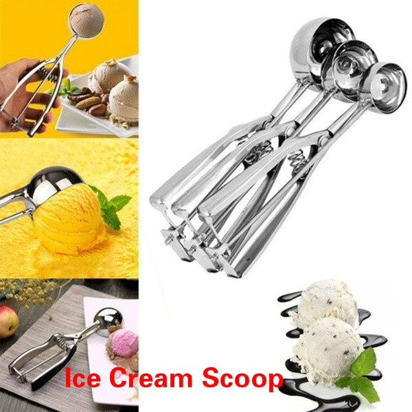 1PC Ice Cream Scoop Stainless Steel Cookie Dough Scoop Cookie Mash Muffin  Spoon Kichen Tools Spherical Mould Ice Tool