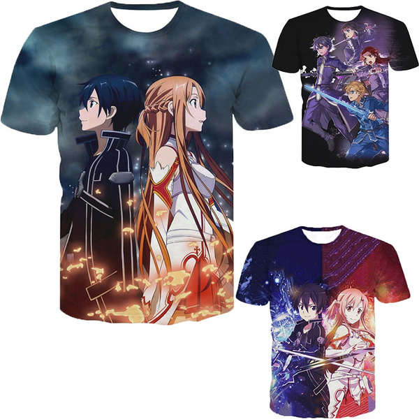 Sword Art Online Anime Manga Cosplay Rundhals T-Shirt Shirt Kostüme Polyester
