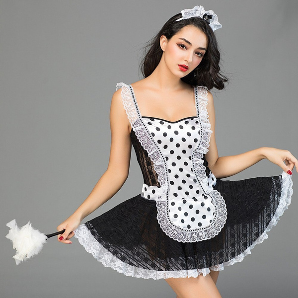 Sexy French Maid Costumes for Women Role Playing Maid Outfit with