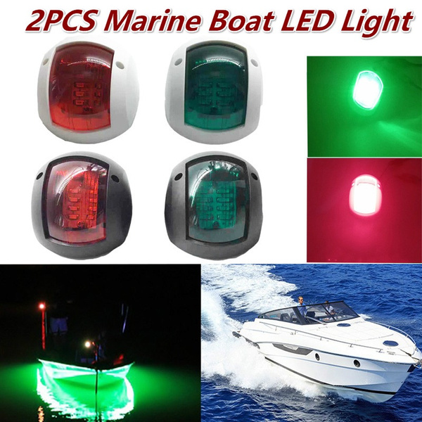 2Pcs 12V-24V Red Green LED Marine Navigation Light Boat Bow Light