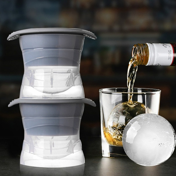 4-Pack 2.5 Large Round Ice Cube Ball Maker Molds Whiskey Cocktail