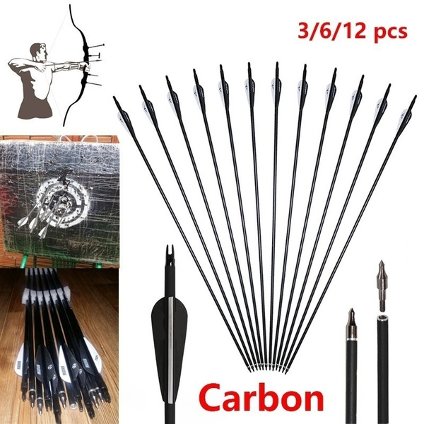 High Quality Carbon 30\\\\ Archery Carbon Target Arrows Hunting Arrows with Adjustable Nock and