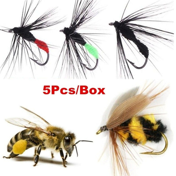 5PCS Dry Flies Trout Fly Fishing Lures Nymphing Artificial Insect