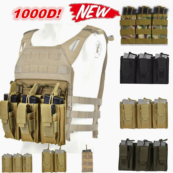 For M4 AK AR Tactical MOLLE Nylon Single/ Double / Triple Magazine ...