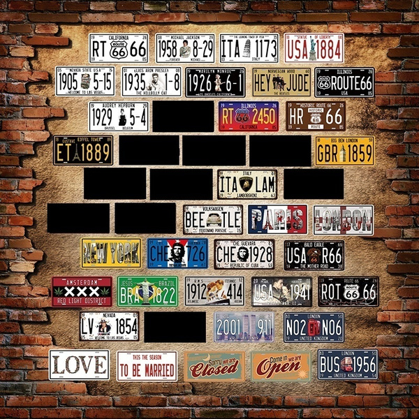 License plate decor  License plate decor, Plate decor, Plates on wall