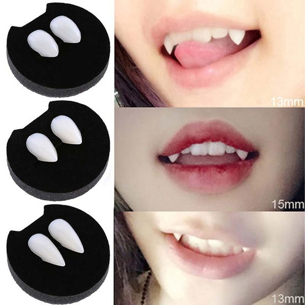 Luminous Vampire Fangs Fancy Scary Werewolf Teeth Halloween Denture ...